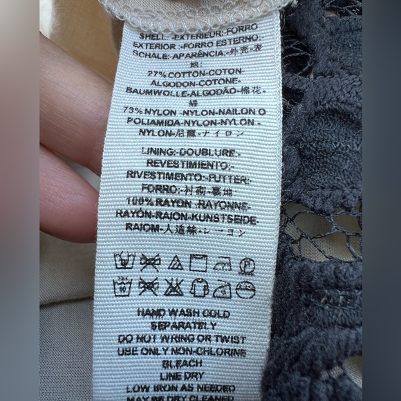 Free People Back to Black Lace/Nude Bell Sleeve Mini Dress, 8 - $168 - Picture 6 of 9